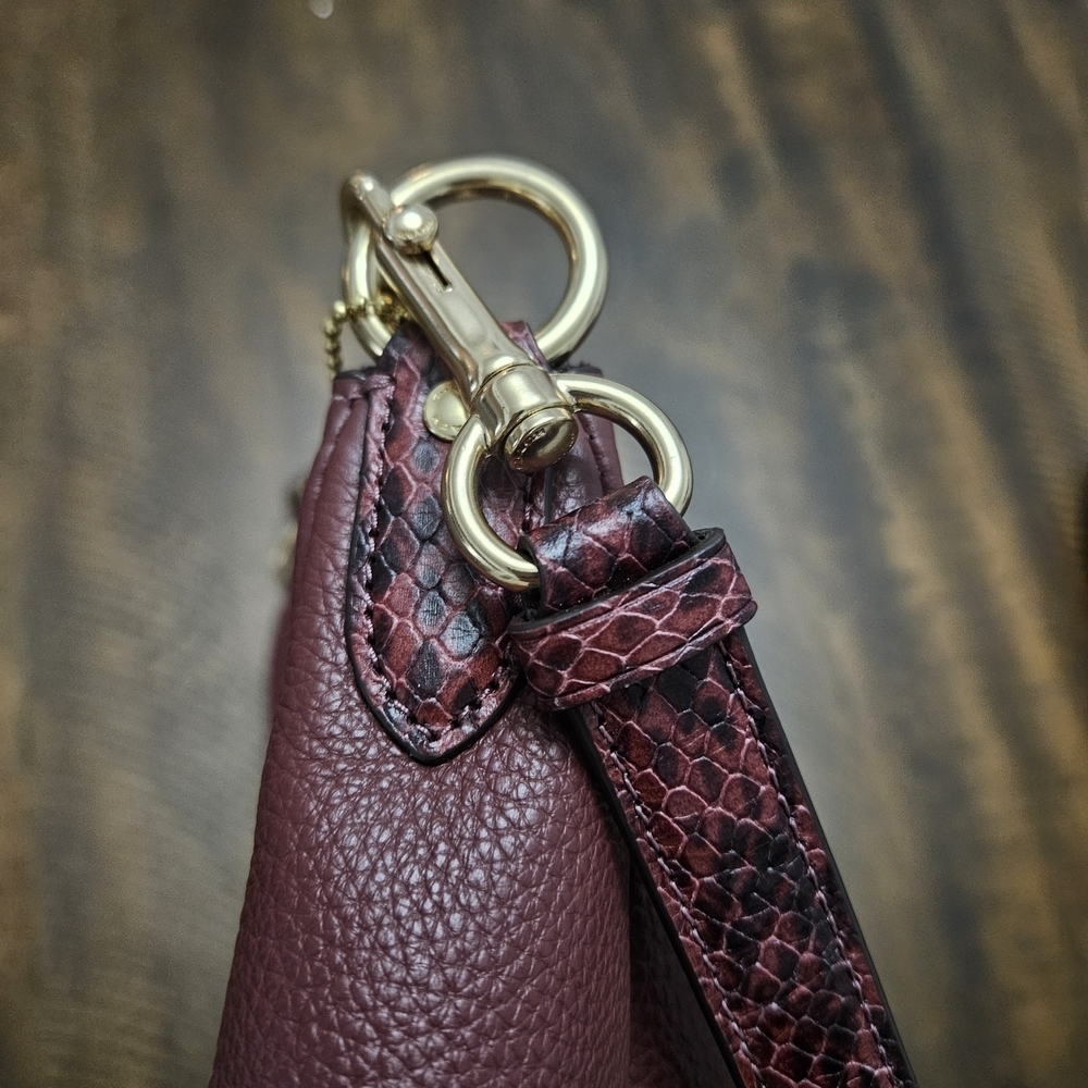 Coach Jules Hobo Burgundy Leather Shoulder Bag - Picture 5 of 9